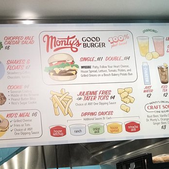 Monty's Good Burger Menu - Image 2
